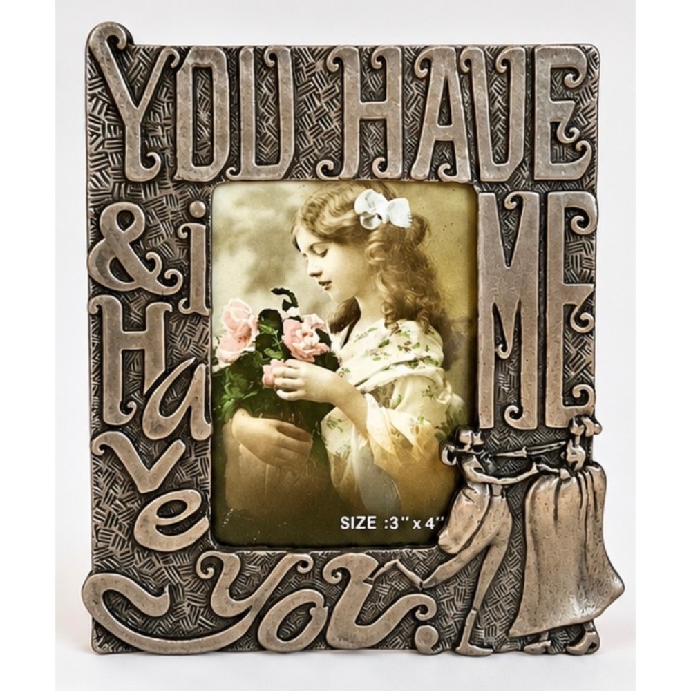 Sun-R Vintage You Have Me & I Have You Pewter Tone 3x4 Picture Frame